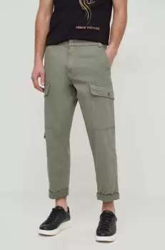 Pepe Jeans pantaloni barbati, culoarea verde, cu fason cargo imagine