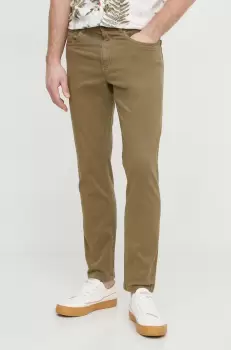 Pepe Jeans pantaloni barbati, culoarea verde, mulata imagine