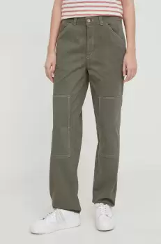 Pepe Jeans pantaloni Betsy femei, culoarea verde, drept, medium waist imagine