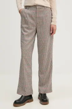 Pepe Jeans pantaloni BRISTOL femei, culoarea albastru marin, drept, high waist, PL211777 imagine