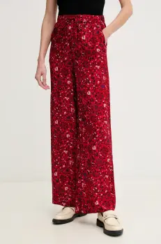 Pepe Jeans pantaloni CHASTITY femei, culoarea rosu, lat, high waist, PL211820 imagine