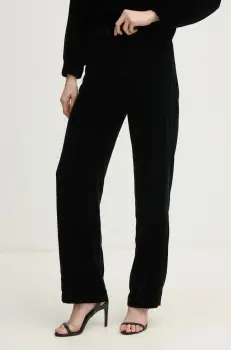Pepe Jeans pantaloni de catifea FRANCES culoarea negru, drept, high waist, PL211798 imagine