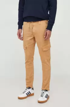 Pepe Jeans pantaloni Jared barbati, culoarea maro, cu fason cargo imagine