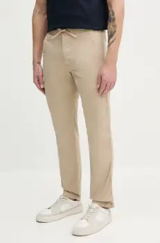 Pepe Jeans pantaloni PULL ON COMFORT CHINO barbati, culoarea bej, drept, PM211866 imagine