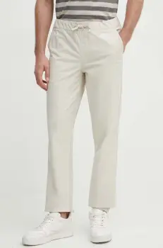 Pepe Jeans pantaloni PULL ON CUFFED SMART PANTS barbati, culoarea bej, mulata, PM211687 imagine