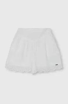 Pepe Jeans pantaloni scurti din bumbac pentru copii ORIEL culoarea alb imagine