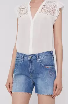 Pepe Jeans Pantaloni scurti femei, cu imprimeu, medium waist imagine