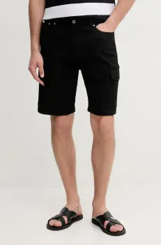 Pepe Jeans pantaloni scurti GYMDIGO FIVE POCKETS CARGO SHORT barbati, culoarea negru, PM801177 imagine