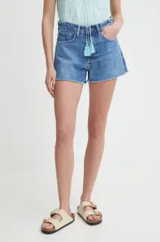 Pepe Jeans pantaloni scurti jeans A-LINE SHORT HW femei, neted, high waist, PL801111MP1 imagine