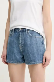 Pepe Jeans pantaloni scurti jeans A-LINE SHORT HW SUZIE femei, modelator, high waist, PL801111ID1 imagine