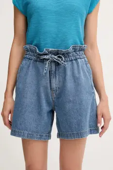 Pepe Jeans pantaloni scurti jeans A-LINE SHORT UHW CINCH uni, high waist, PL801178 imagine