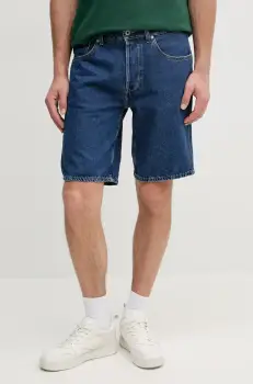 Pepe Jeans pantaloni scurti jeans LOOSE SHORT barbati, culoarea bleumarin, PM801176IC9 imagine