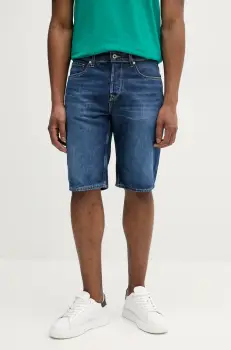 Pepe Jeans pantaloni scurti jeans RELAXED SHORT CALLEN barbati, culoarea bleumarin, PM801079IC2 imagine