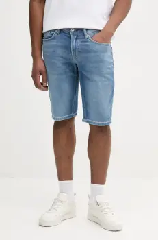 Pepe Jeans pantaloni scurti jeans SLIM GYMDIGO SHORT TRACK PM801075HV1 imagine