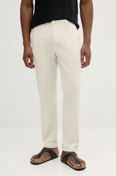 Pepe Jeans pantaloni SLIM CHINO POPLIN barbati, culoarea bej, drept, PM211873 imagine