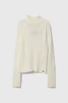 Pepe Jeans pulover copii culoarea bej imagine