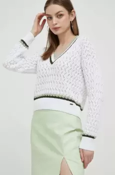 Pepe Jeans pulover de bumbac culoarea alb, light imagine