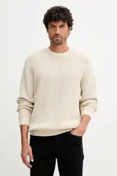 Pepe Jeans pulover de bumbac culoarea bej, calduros, PM7000022 imagine