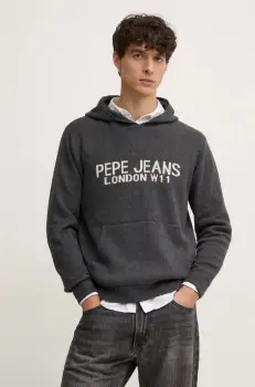 Pepe Jeans pulover din amestec de lana CARSON barbati, culoarea gri, PM702459 imagine