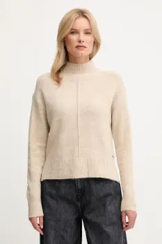 Pepe Jeans pulover din amestec de lana culoarea bej, cu turtleneck, PL7000032 imagine