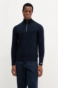 Pepe Jeans pulover din amestec de lana culoarea bleumarin, light, cu turtleneck, PM7000012 imagine