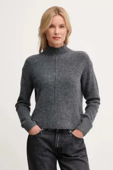 Pepe Jeans pulover din amestec de lana culoarea gri, cu turtleneck, PL7000032 imagine