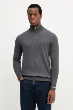 Pepe Jeans pulover din amestec de lana culoarea gri, light, cu turtleneck, PM7000012 imagine