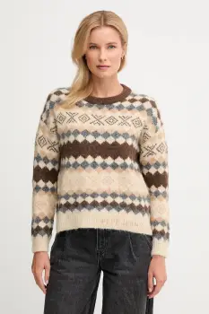 Pepe Jeans pulover din amestec de lana culoarea maro, calduros, PL7000039 imagine