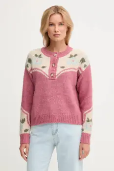 Pepe Jeans pulover din amestec de lana culoarea roz, calduros, PL7000041 imagine