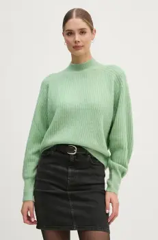 Pepe Jeans pulover din amestec de lana IRMA PERKINS femei, culoarea verde, cu turtleneck, PL702191 imagine