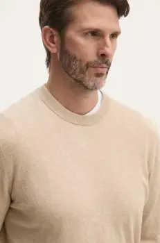 Pepe Jeans pulover din amestec de lana NEW ANDRE CREW NECK barbati, culoarea bej, light, PM702469 imagine
