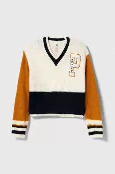 Pepe Jeans pulover pentru copii din amestec de lana culoarea alb imagine