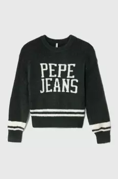 Pepe Jeans pulover pentru copii din amestec de lana culoarea verde, calduros imagine