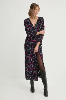 Pepe Jeans rochie AUBREY culoarea negru, midi, mulata, PL953640 imagine