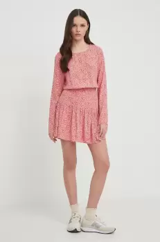 Pepe Jeans rochie BRITNEY culoarea rosu, mini, evazati imagine