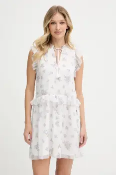 Pepe Jeans rochie culoarea alb, mini, drept, PL953752 imagine