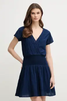 Pepe Jeans rochie DEA culoarea bleumarin, mini, evazati, PL953686 imagine