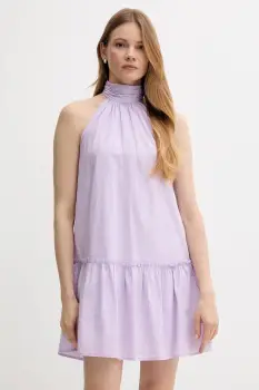 Pepe Jeans rochie din bumbac culoarea violet, mini, evazati, PL953761 imagine