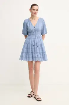 Pepe Jeans rochie din bumbac DAY mini, evazati, PL953694 imagine