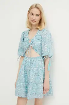 Pepe Jeans rochie din bumbac MARGOT mini, evazati, PL953478 imagine