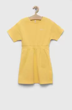 Pepe Jeans rochie din bumbac pentru copii PJL GJ Non-denim culoarea galben, mini, evazati imagine