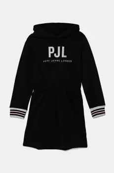 Pepe Jeans rochie din bumbac pentru copii THAIS culoarea negru, mini, evazati, PG951675 imagine