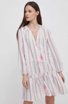 Pepe Jeans rochie din in mini, evazati imagine