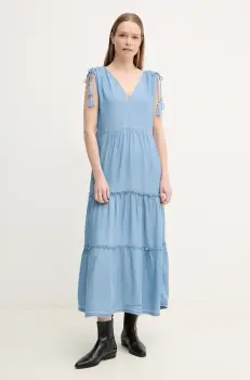 Pepe Jeans rochie EFFIE maxi, evazati, PL953664 imagine