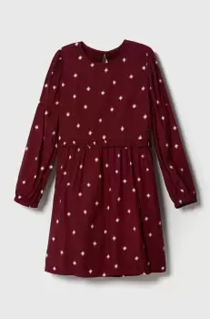 Pepe Jeans rochie fete culoarea bordo, mini, evazati imagine