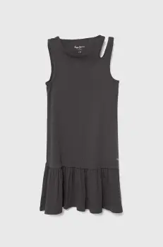 Pepe Jeans rochie fete ROMINA culoarea gri, mini, evazati imagine