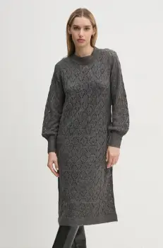 Pepe Jeans rochie HAILEY DRESS culoarea gri, midi, drept, PL953588 imagine