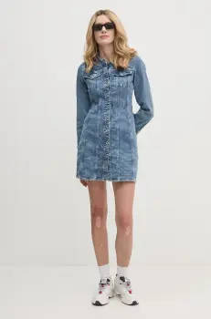 Pepe Jeans rochie jeans ELLA mini, mulata, PL953549 imagine