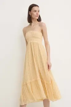 Pepe Jeans rochie MADISON culoarea galben, mini, evazati, PL901141 imagine