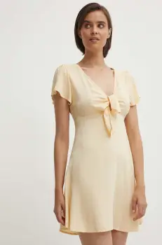 Pepe Jeans rochie NANI culoarea portocaliu, mini, evazati, PL953568 imagine